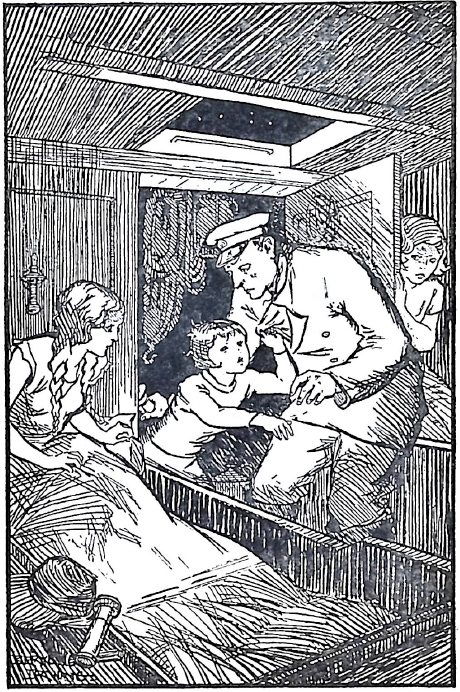 Beryl Irving's frontispiece: a girl flinging herself into her father's arms