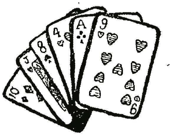 A fanned hand of playing cards